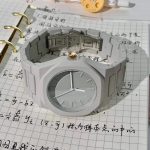 Wholesale 40mm Glass Dial 22mm Custom Classic Arabic Numbers ultra Thin Polycarbon Men Plastic Quartz Watch - Image 6