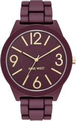 Nine West Women's Metal Bracelet Watch with Rubberized Coating