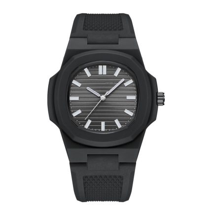 Wholesale Fashion Octagon Silicone Black Quartz Watch for Men and Women With No Logo Reloj Para Hombre Mujer Wristwatches